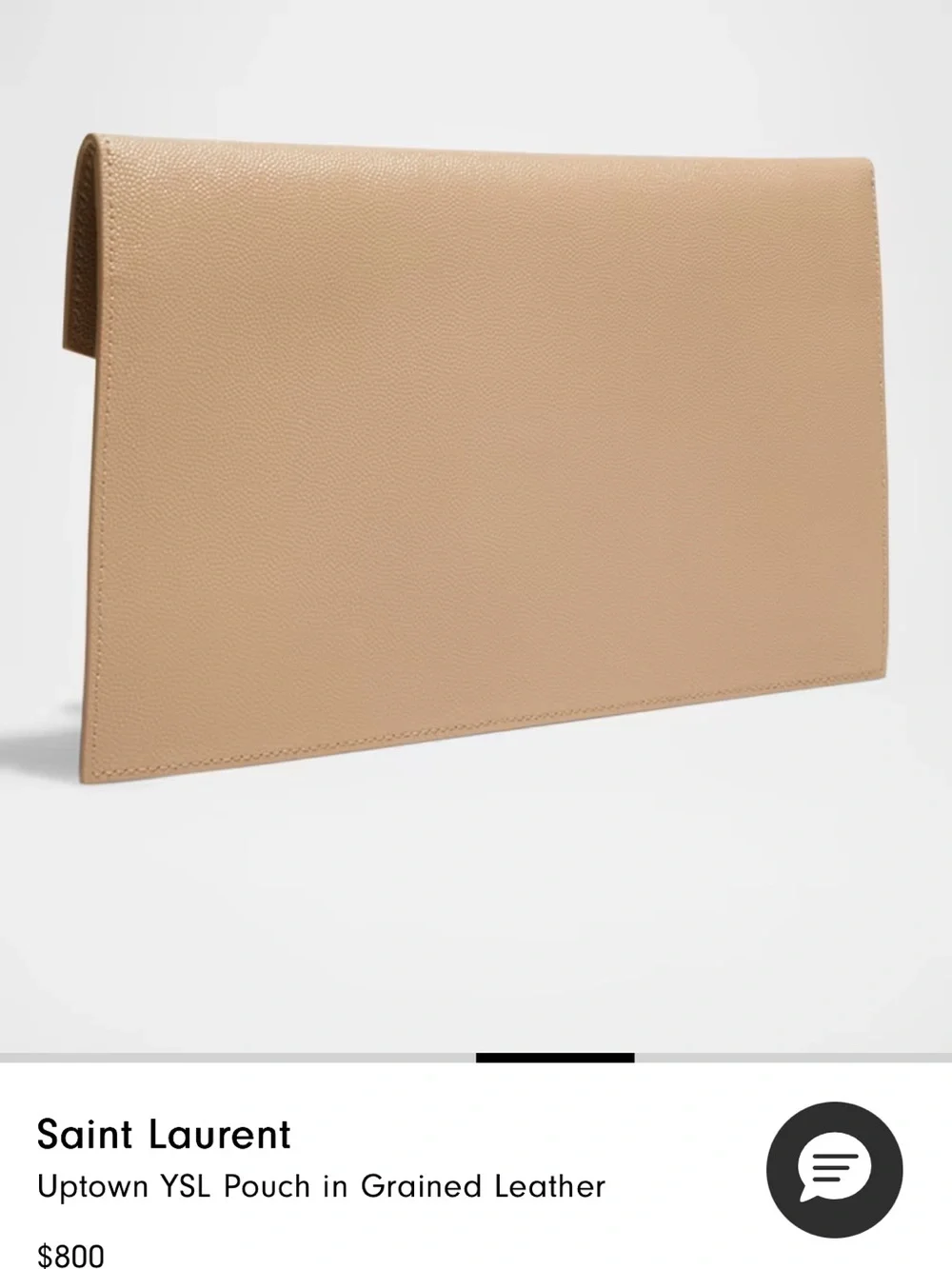 Saint Laurent Beige Envelope YSL Leather Clutch with Gold Logo